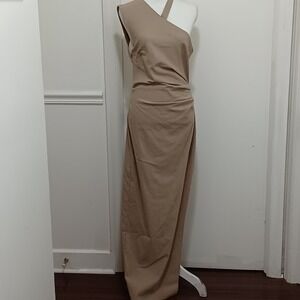 Asos Design Womens Maxi Dress Sz 12 Taupe‎ Tan Stone Read Description See Pic 7